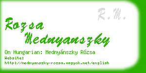 rozsa mednyanszky business card