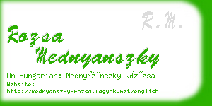 rozsa mednyanszky business card